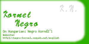 kornel negro business card